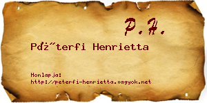 Péterfi Henrietta névjegykártya