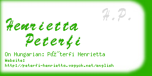 henrietta peterfi business card